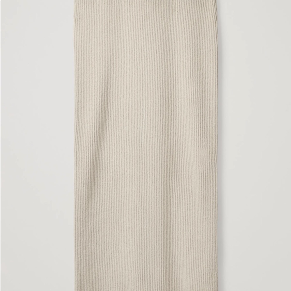 COS Ribbed Knitted Skirt in Beige